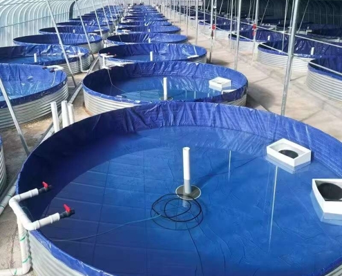 Flexible tarps for mobile fish tanks Anti-algae tarps for aquaculture applications