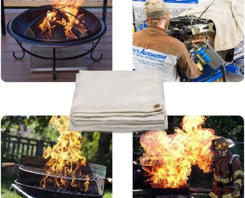 Heavy-duty fireproof blanket for metal fabrication High-temp fiberglass welding blanket for workshop