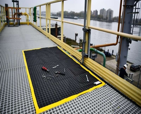 Tool safety mat for construction Fall zone protection mat