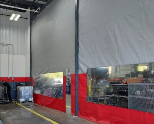 Weatherproof agricultural barn curtain systems
