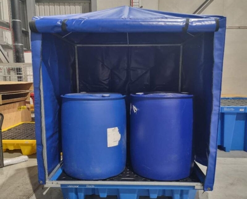 IBC pallet cover with zipper IBC tote cover with velcro closure Spill Pallet Tarps